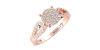 Bague en or rose et diamants accompagnée pour femme