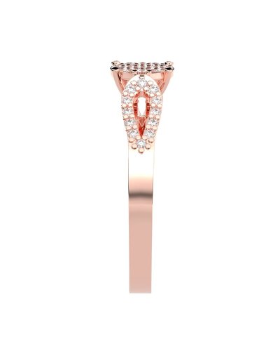 Bague en or rose et diamants accompagnée pour femme