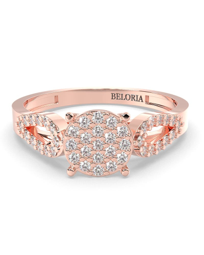 Bague en or rose et diamants accompagnée pour femme