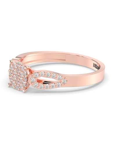 Bague en or rose et diamants accompagnée pour femme