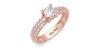 bague Juliette - or rose 18 carats - diamants accompagnés