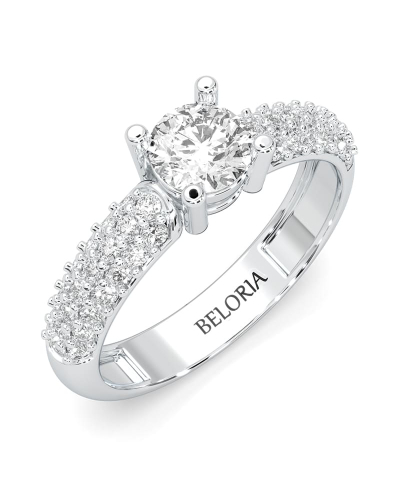 bague Juliette - or blanc 18 carats - diamants accompagnés