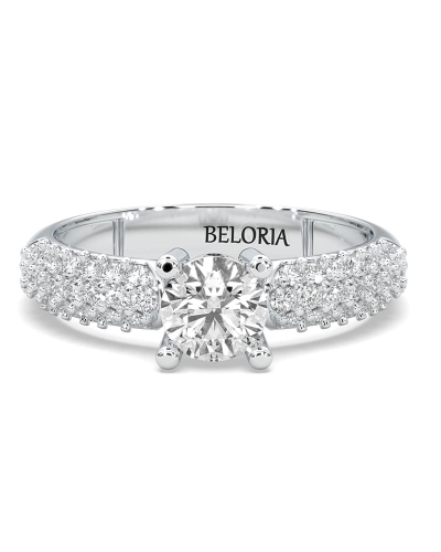 bague Juliette - or blanc 18 carats - diamants accompagnés