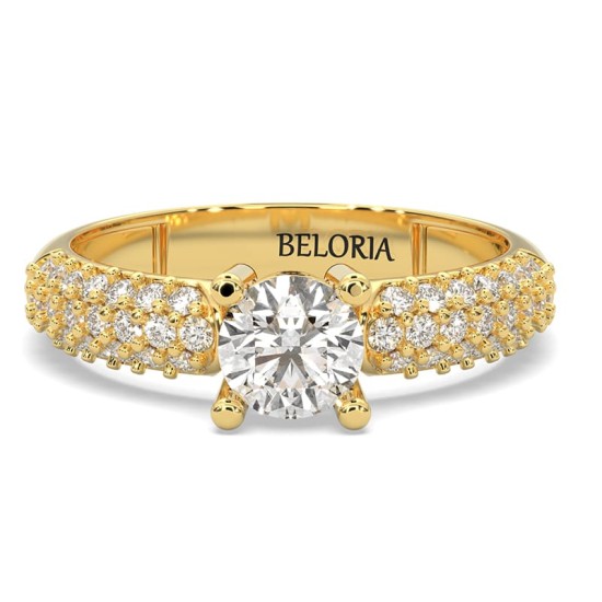 bague Juliette - or jaune 18 carats - diamants accompagnés