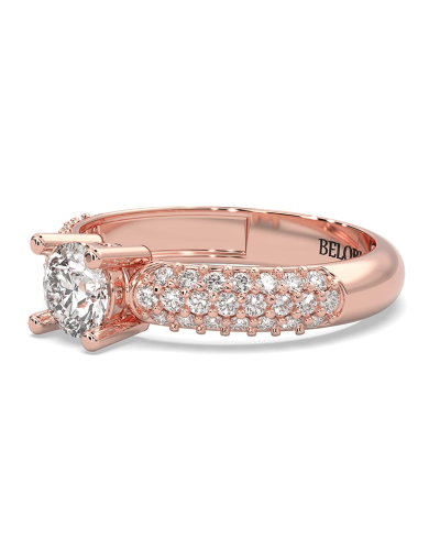 bague Juliette - or rose 18 carats - diamants accompagnés