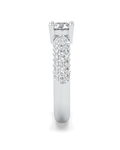 bague Juliette - or blanc 18 carats - diamants accompagnés