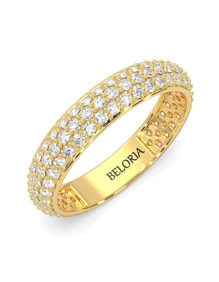 Alliance en or blanc sertie d'un sublime pavage en diamants 2