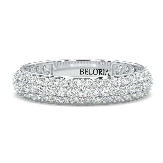 Alliance en or BLANC sertie d'un sublime pavage en diamants