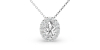 Collier en or blanc et son pendentif halo diamant oval