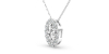 Collier en or blanc et son pendentif halo diamant oval