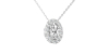 Collier en or blanc et son pendentif halo diamant oval