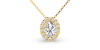 Collier en or jaune et son pendentif halo diamant oval