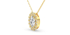 Collier en or jaune et son pendentif halo diamant oval