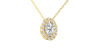 Collier en or jaune et son pendentif halo diamant oval