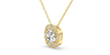 Collier halo diamant coussin en or jaune 18  carats