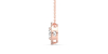 Collier halo diamant coussin en or rose 18  carats