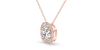 Collier halo diamant coussin en or rose 18  carats