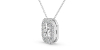 Collier halo diamant émeraude en or blanc 18 k