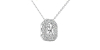 Collier halo diamant émeraude en or blanc 18 k