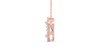 Collier halo diamant émeraude en or rose 18 k