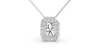Collier halo diamant émeraude en or blanc 18 k