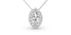 Collier halo diamant marquise en or blanc 18 K