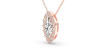 Collier halo diamant marquise en or rose 18 K