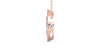 Collier halo diamant marquise en or rose 18 K