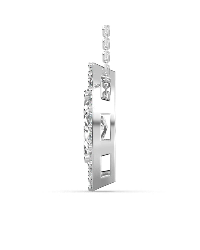 Collier halo diamant marquise en or blanc 18 K