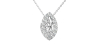 Collier halo diamant marquise en or blanc 18 K