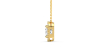 Collier halo diamant princesse en or jaune 18k