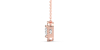 Collier halo diamant princesse en or rose 18k