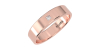 Alliance Jonc sertie d'un diamant princesse en or rose