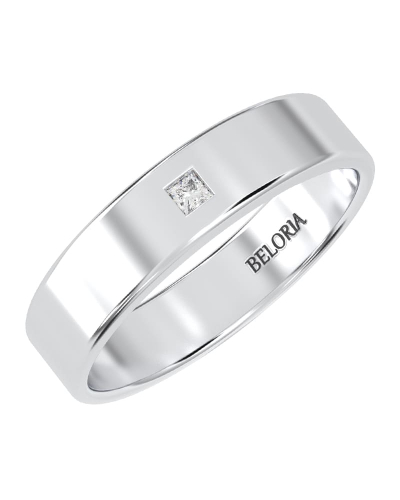Alliance Jonc sertie d'un diamant princesse en or blanc