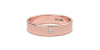 Alliance Jonc sertie d'un diamant princesse en or rose