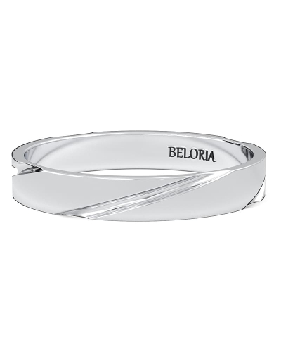 Alliance Jonc avec Liserés Asymétriques Brillants en or blanc