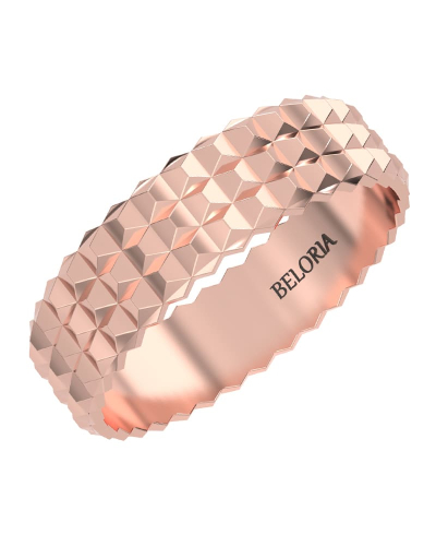 Alliance Moderne Tridimensionnelle Lignes Affirmées en or rose