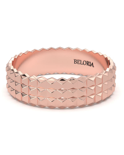 Alliance Moderne Tridimensionnelle Lignes Affirmées en or rose