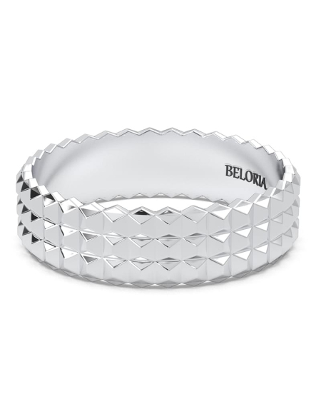 Alliance Moderne Tridimensionnelle Lignes Affirmées en or blanc 2