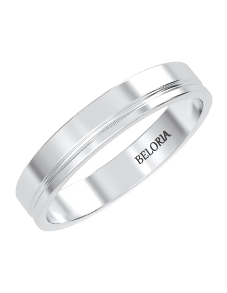 Alliance Jonc en Or jaune avec Liserés Brillants pour Homme 2