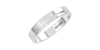 Alliance Jonc en Or blanc avec Liserés Brillants pour Homme