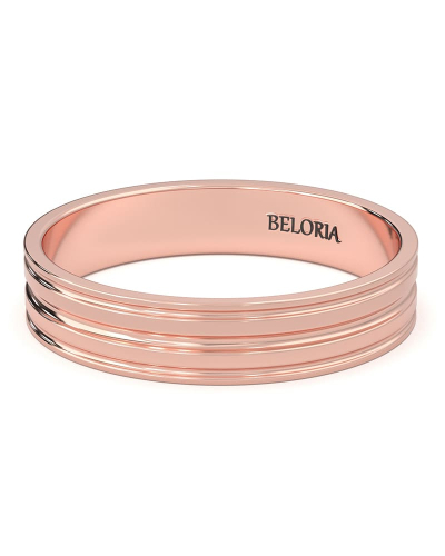 Alliance Jonc en Or rose pour Homme