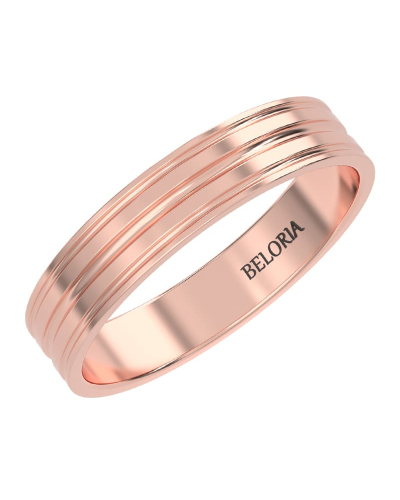 Alliance Jonc en Or rose pour Homme