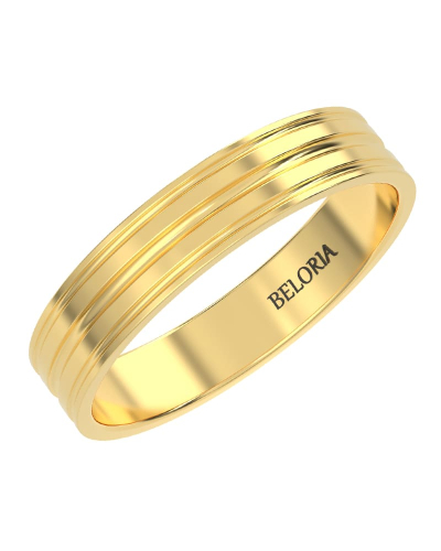 Alliance Jonc en Or jaune pour Homme