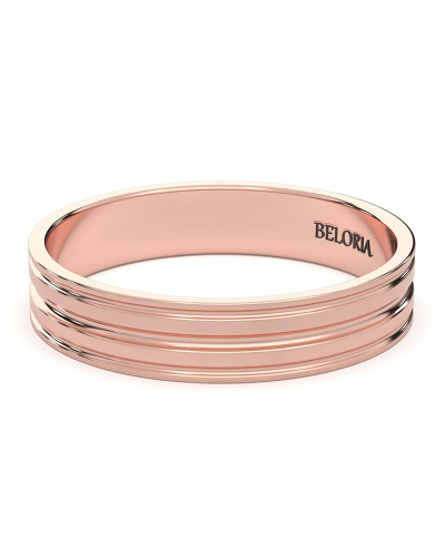 Alliance Jonc en Or rose pour Homme