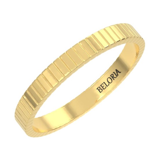 Alliance Guillochée pour Homme en Or jaune