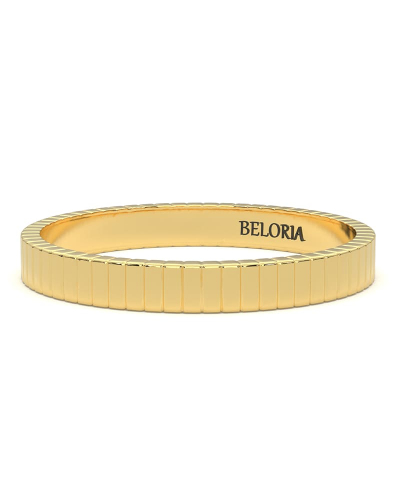 Alliance Guillochée pour Homme en Or jaune
