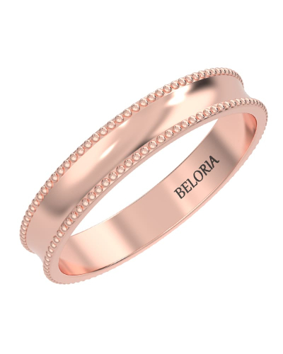 Alliance Jonc pour Homme Incurvée Perlée en or rose