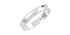 Alliance Jonc pour Homme Incurvée Perlée en or blanc