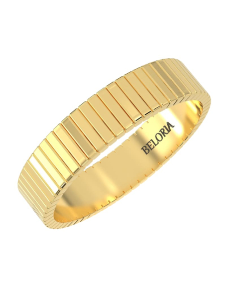 Alliance Homme Guillochée en or blanc 2